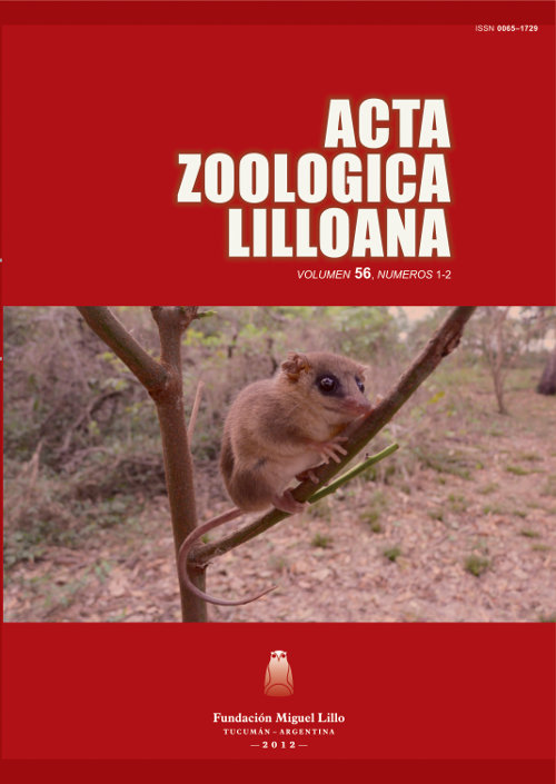 Tapa de Acta Zoológica Lilloana 56 (1-2) (2012)