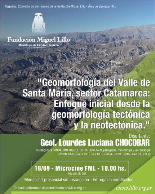 Seminarios FML (2024): Geomorfología del Valle de Santa María, sector Catamarca: Enfoque inicial desde la geomorfología tectónica y la neotectónica