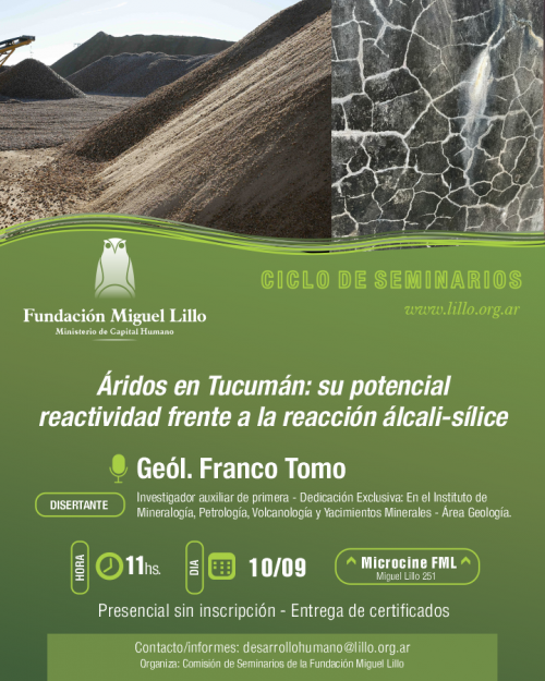 Seminarios FML (2025): Áridos en Tucumán: su potencial reactividad frente a la reacción álcali-sílice