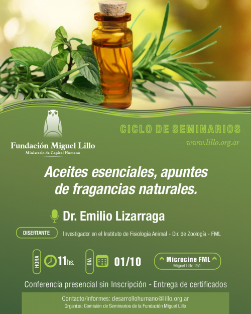 Seminarios FML (2025): Aceites esenciales, apuntes de fragancias naturales