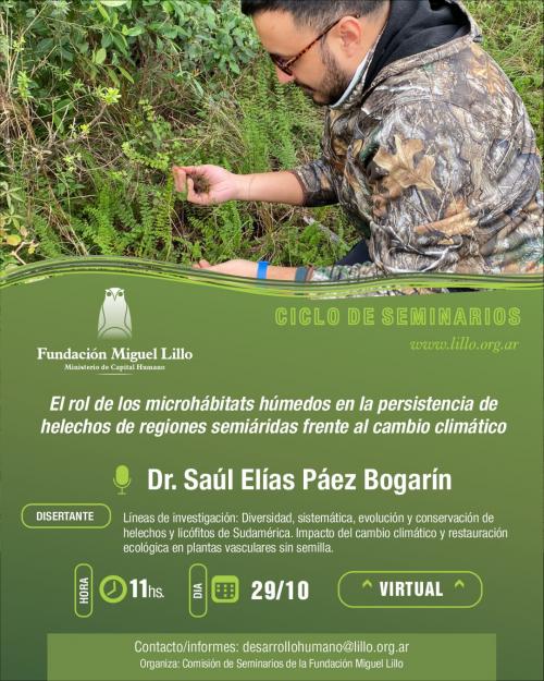 Seminarios FML (2025): El rol de los microhábitats húmedos en la persistencia de helechos de regiones semiáridas frente al cambio climático