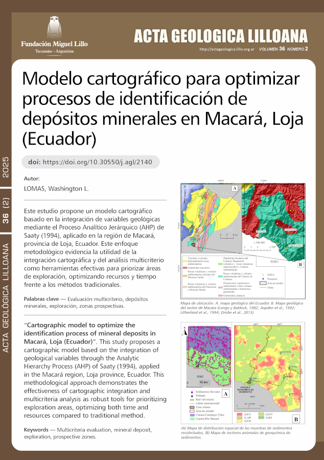 Modelo cartográfico para optimizar procesos de identificación de depósitos minerales en Macará, Loja (Ecuador)