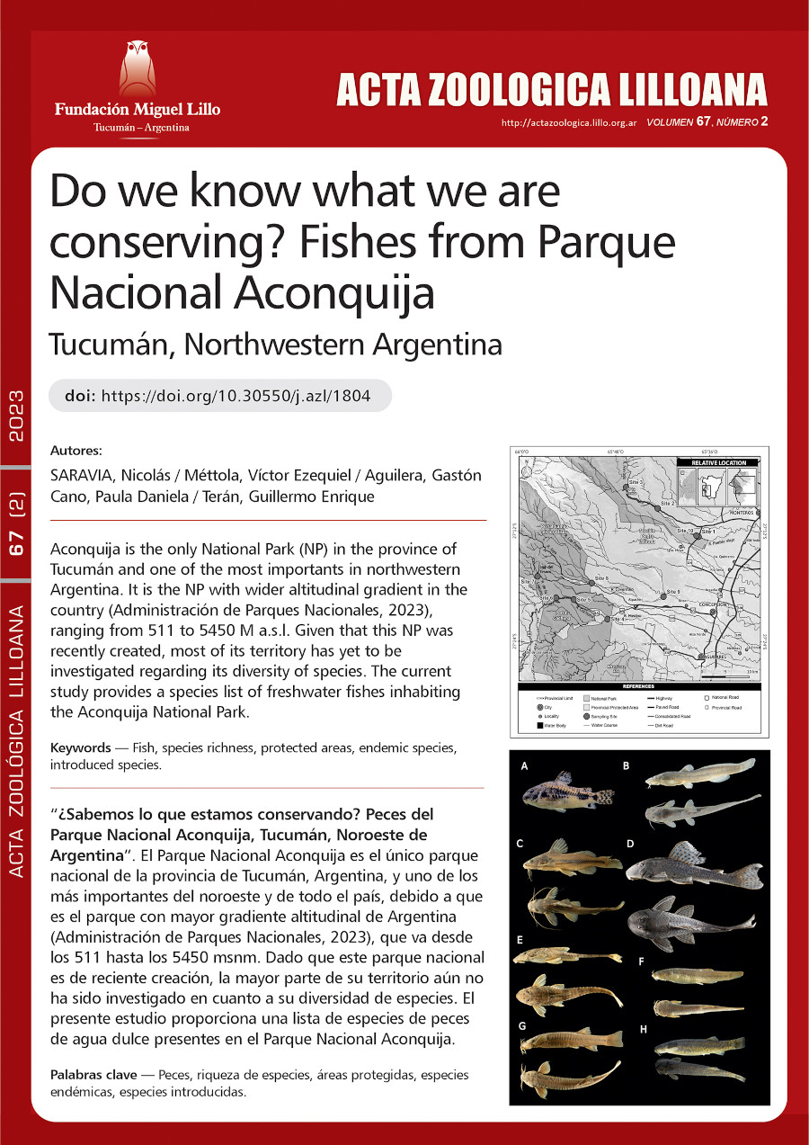 ¿Sabemos lo que estamos conservando? Peces del Parque Nacional Aconquija, Tucumán, Noroeste de Argentina