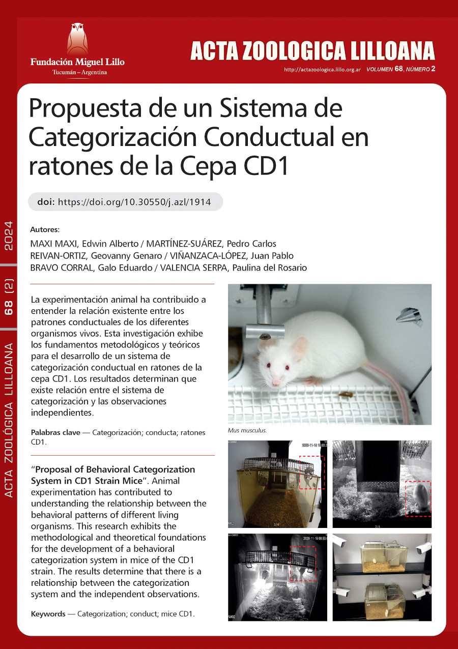 Propuesta de un Sistema de Categorización Conductual en ratones de la Cepa CD1