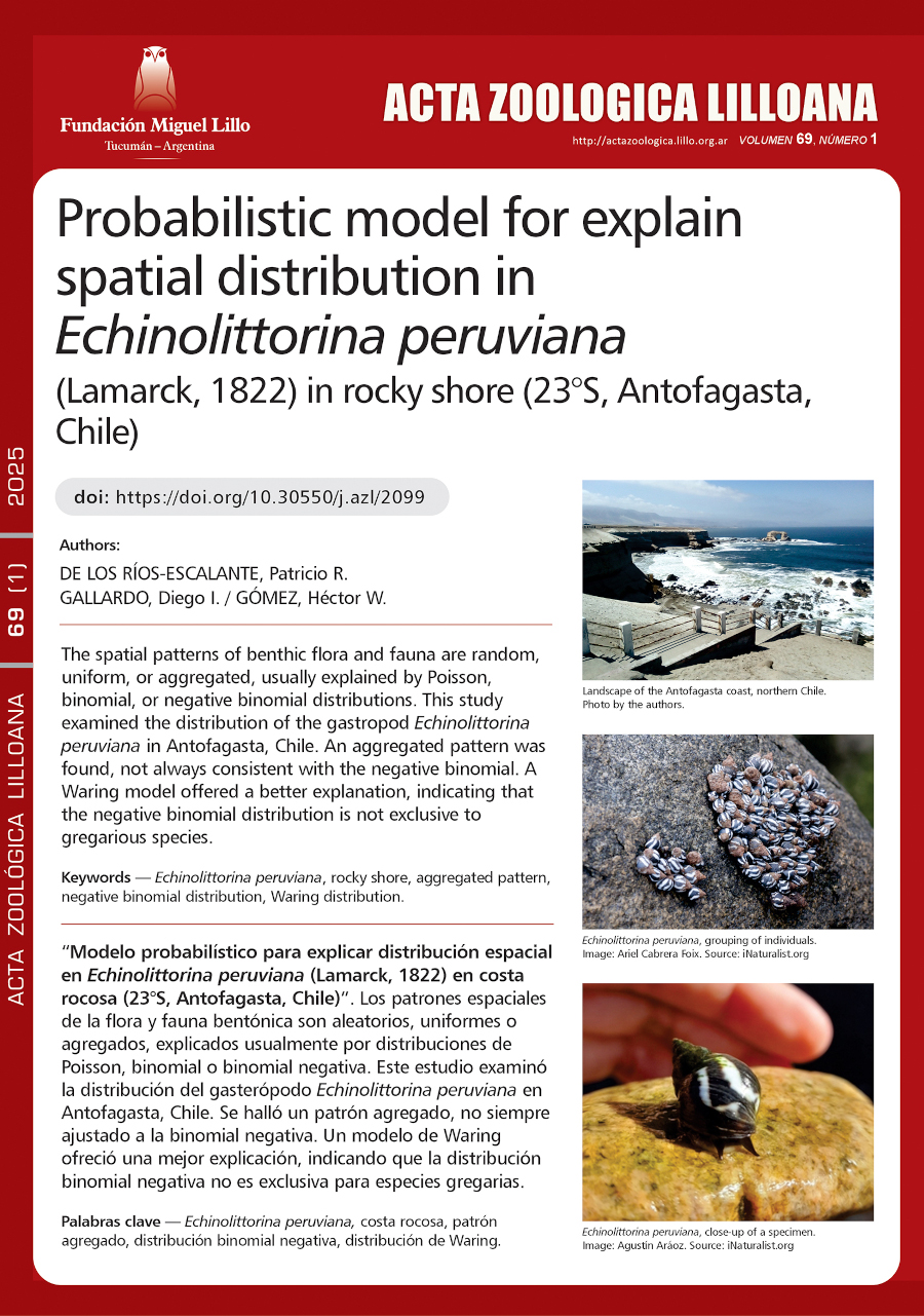 Modelo probabilístico para explicar distribución espacial en Echinolittorina peruviana (Lamarck, 1822) en costa rocosa (23°S, Antofagasta, Chile)