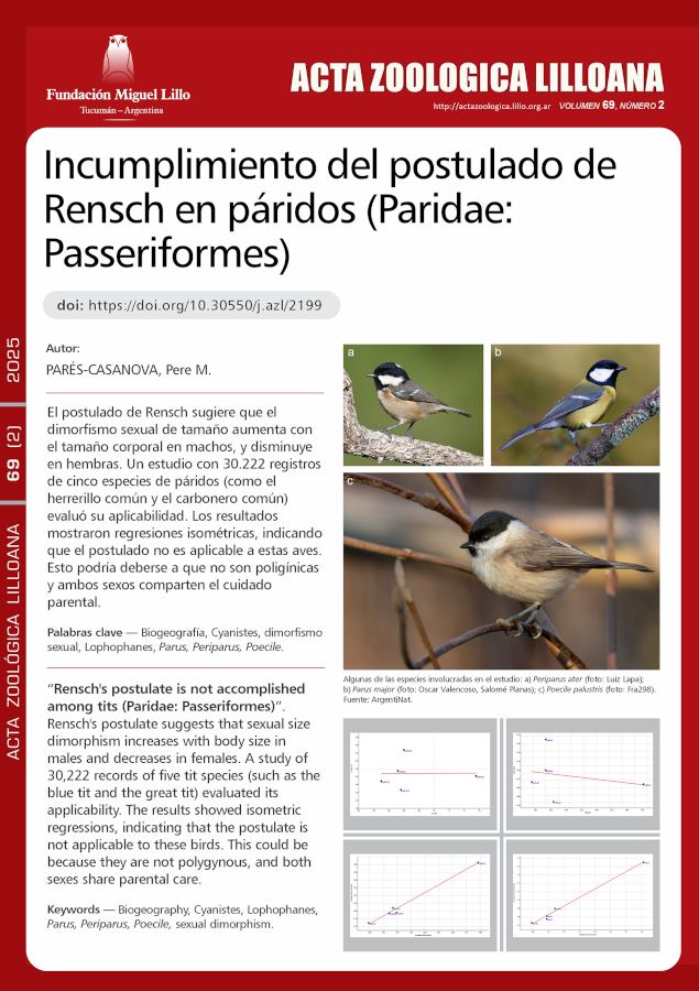 Incumplimiento del postulado de Rensch en páridos (Paridae: Passeriformes)