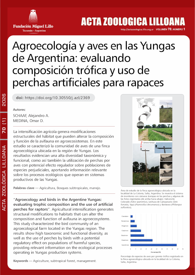 Agroecología y aves en las Yungas de Argentina: evaluando composición trófica y uso de perchas artificiales para rapaces