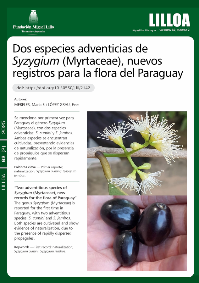 Dos especies adventicias de Syzygium (Myrtaceae), nuevos registros para la flora del Paraguay