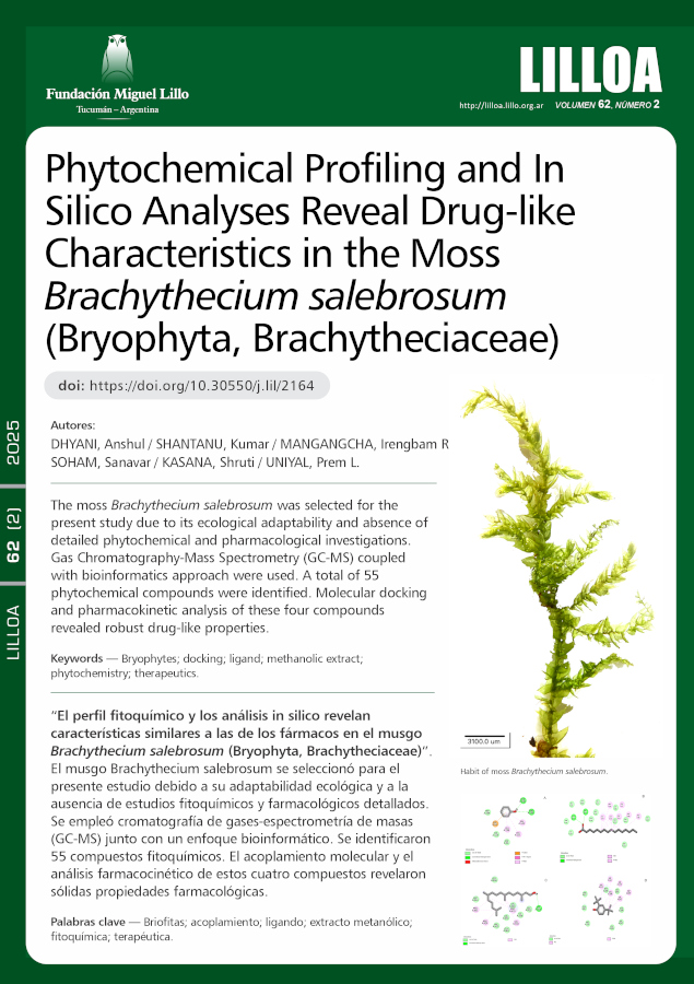 El perfil fitoquímico y los análisis in silico revelan características similares a las de los fármacos en el musgo Brachythecium salebrosum (Bryophyta, Brachytheciaceae): Avaliação do potencial semelhante ao de uma droga no musgo Brachythecium salebrosum (Bryophyta, Brachytheciaceae)