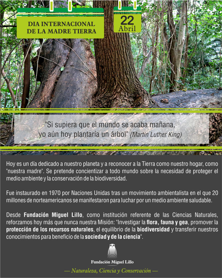 Día de la Tierra, poster Fundación Miguel Lillo