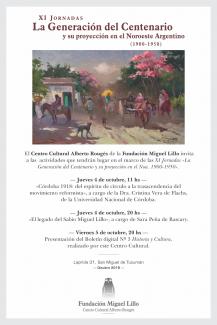XI Jornadas «La Generación del Centenario y su proyección en el Noa. 1900-1950