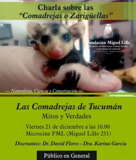 Charla: Las comadrejas de Tucumán. Mitos y verdades.